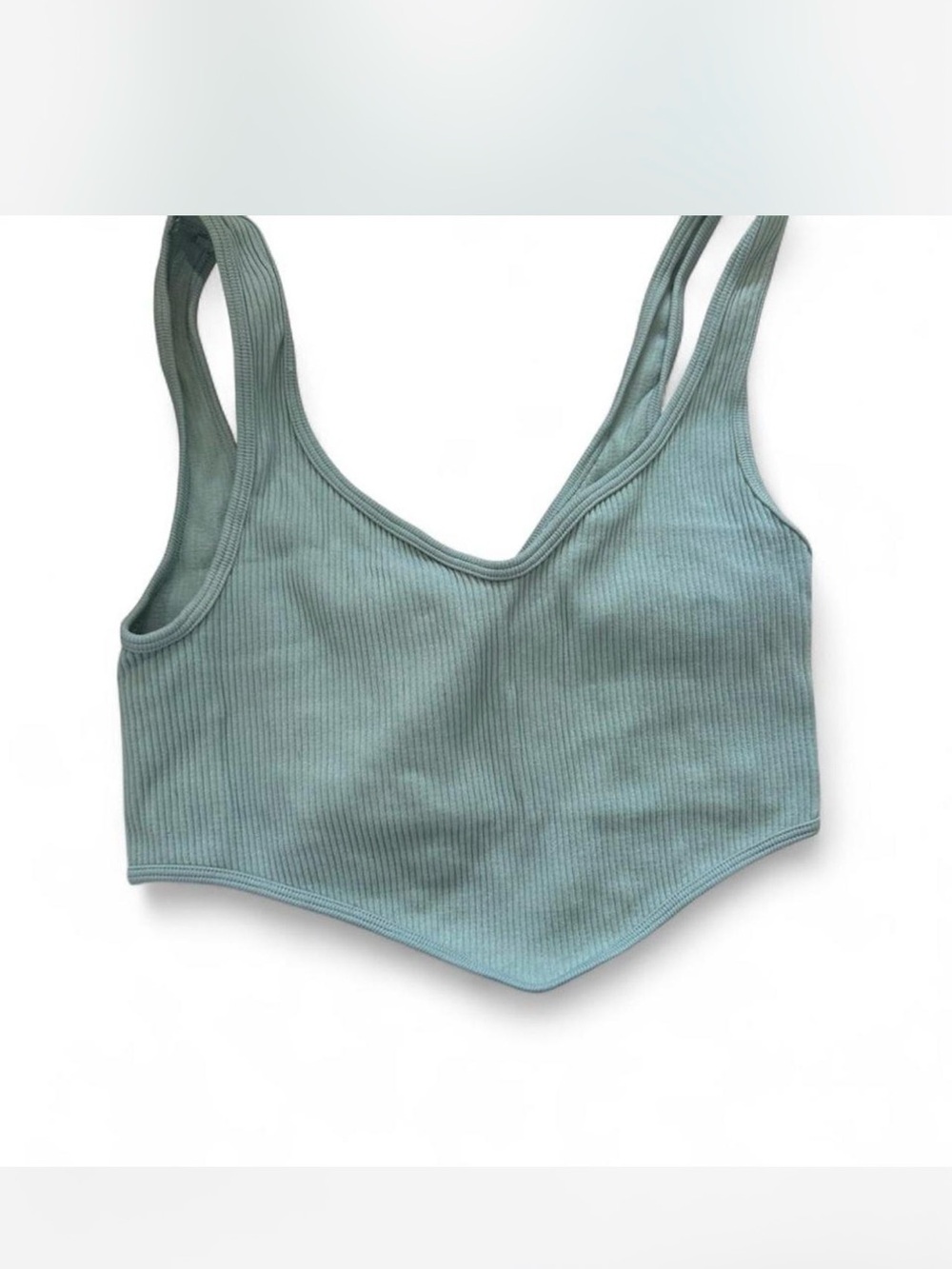 Zara Ribbed Sage Green Top